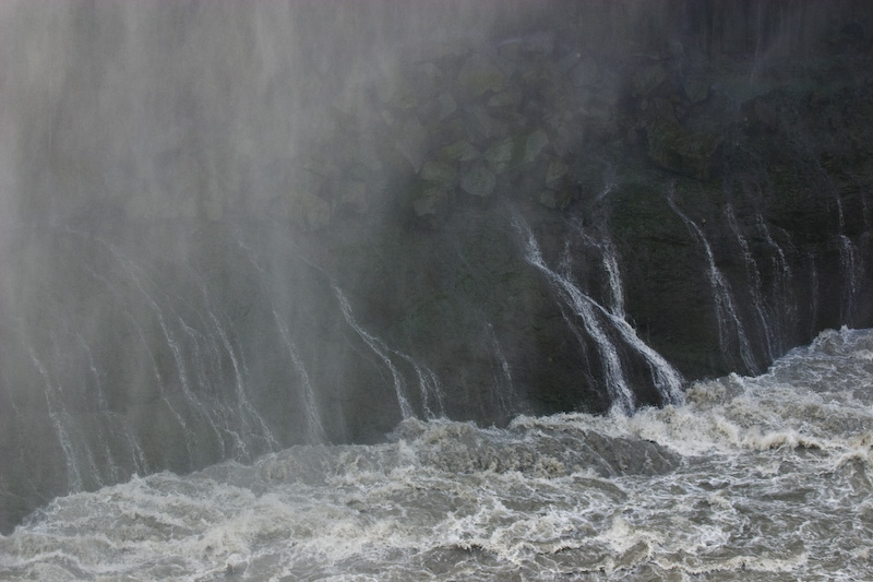 Spray From Dettifoss Running Down Canyon Wall